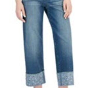 INC Denim High Rise, Wide Leg Cropped Jeans, size 12/31